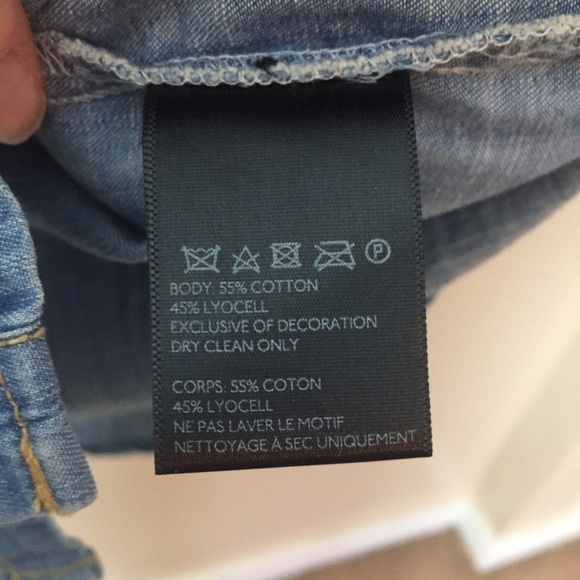 [BDG] Chambray Studded Shoulder Button Down Top - Picture 7 of 10